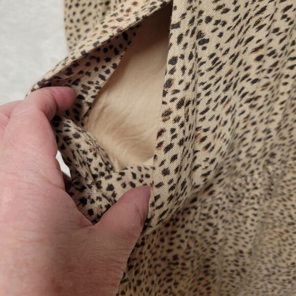 Abercrombie & Fitch Cheetah Print Tiered Dress Women's XS Balloon Sleeve Pockets - Picture 5 of 8